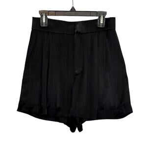 Zara black satin pleated short size XS